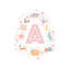 Lettre illustrée A - rose-52819925-52819926-52819927