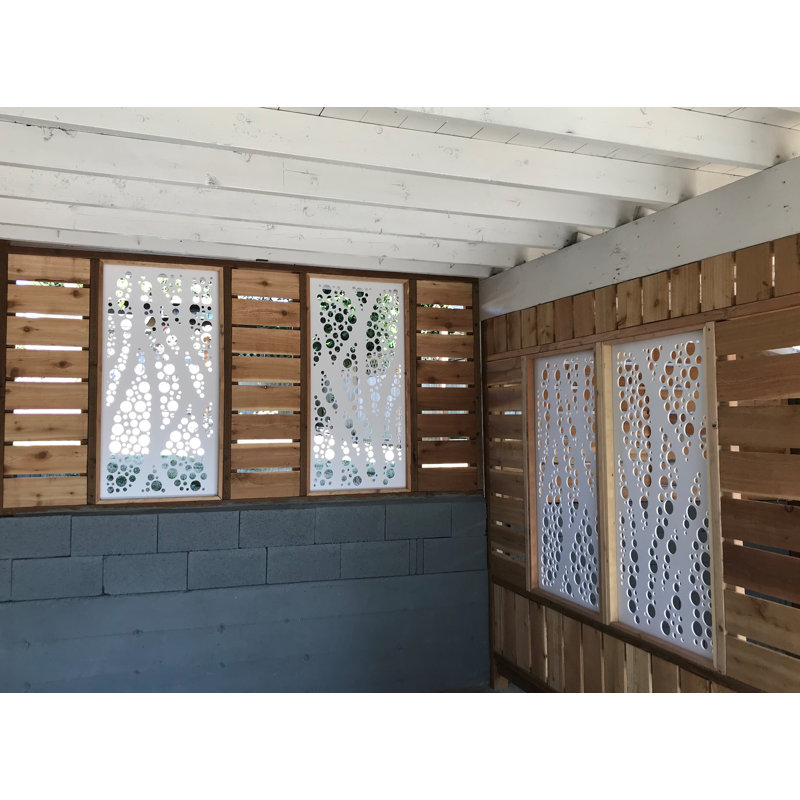 Panneau mural décoratif VIMA (bulles) - L 48 po x l 24 po, panneau de PVC blanc avec clôture à écran privé pour la rénovation et la décoration murale
