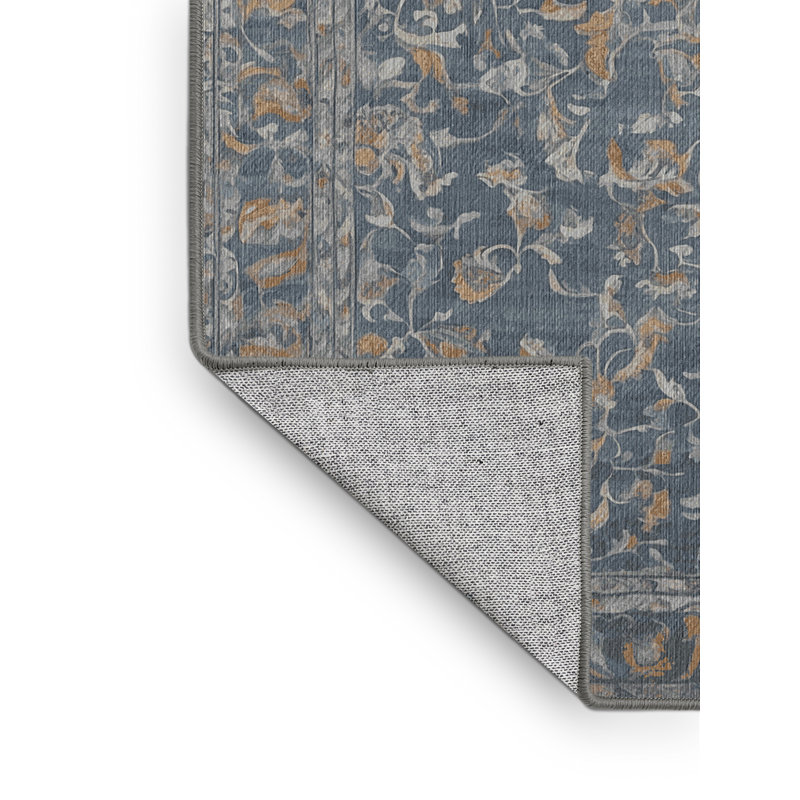 Machine Washable Gray Area Rug, Rectangle 3' x 5'