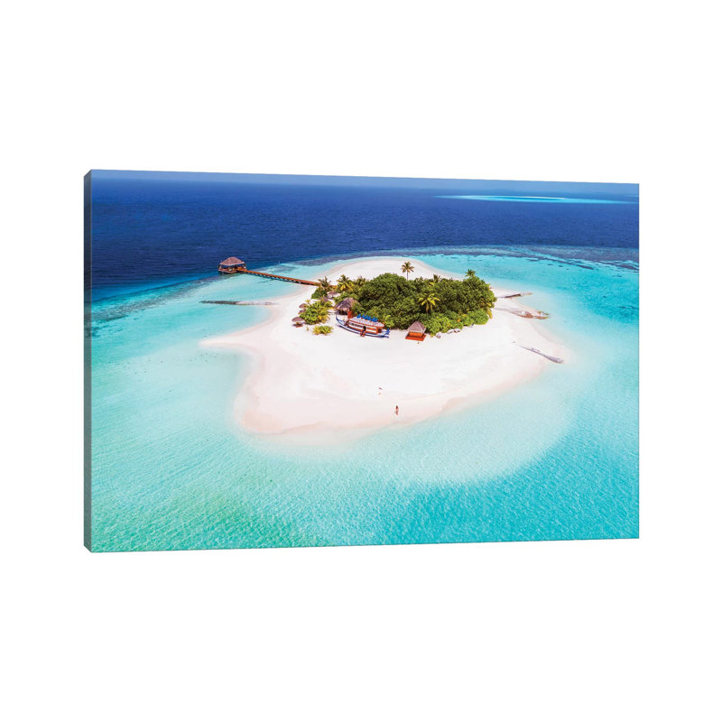Tropical Island In The Maldives by Matteo Colombo - Gallery-Wrapped Canvas Giclée on Canvas, Canvas, 20.32 cm H x 30.48 cm W