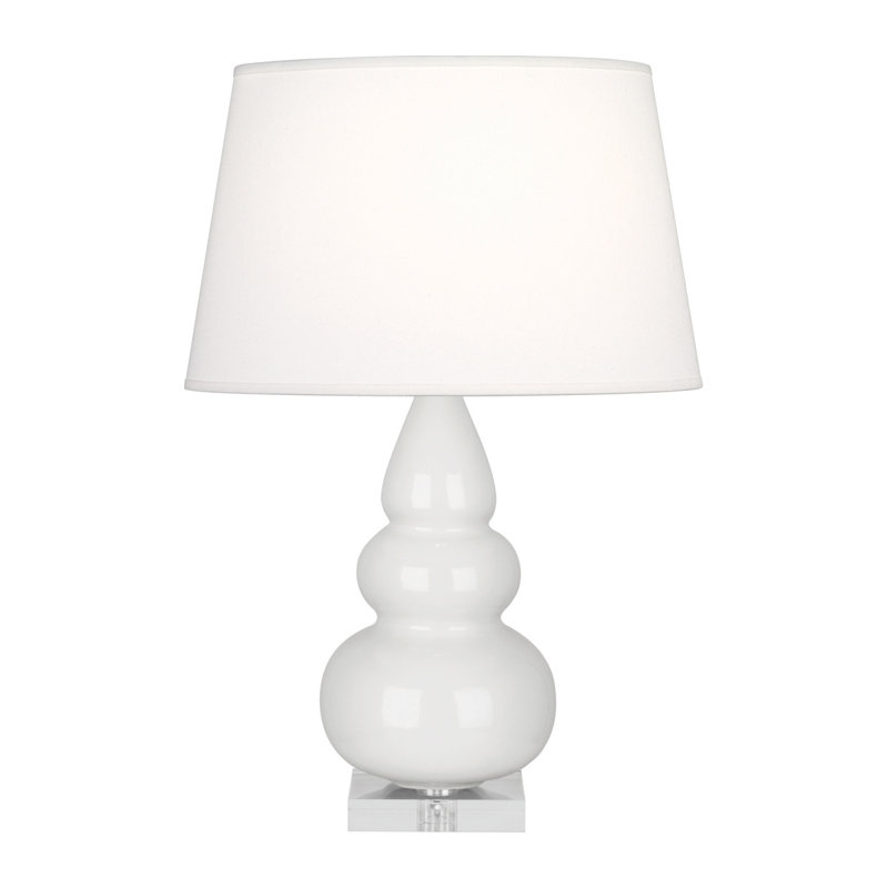Triple Gourd Table Lamp, Bone, Antique Silver, 31" H x 19" W x 19" D