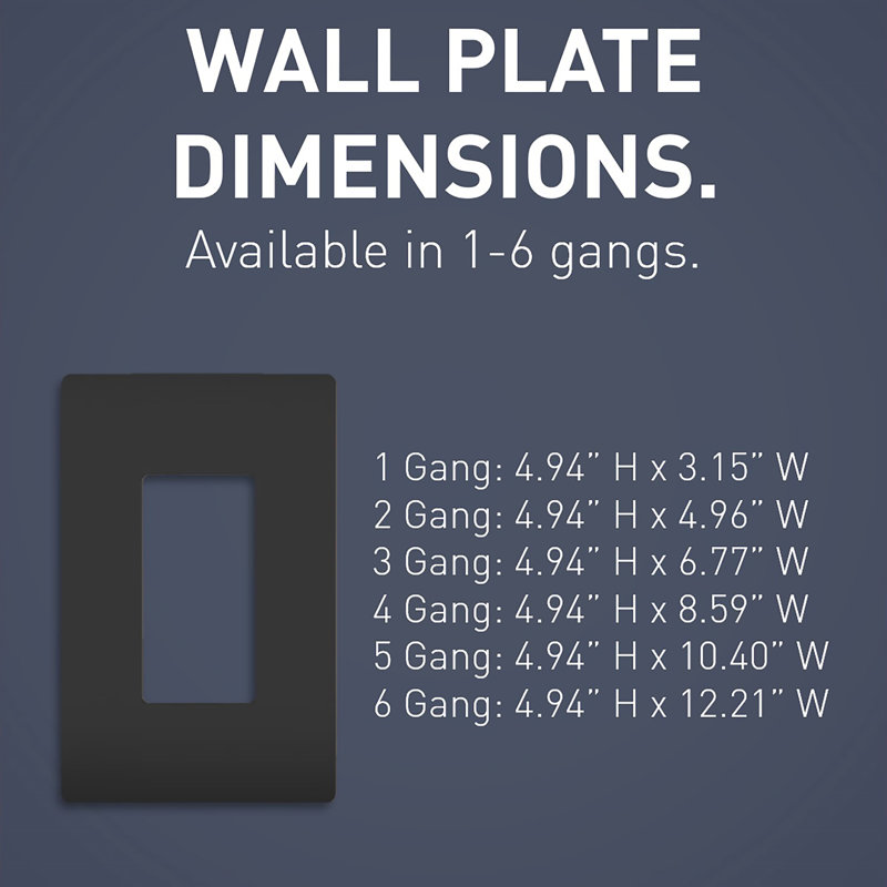 Radiant Black 4-Gang Screwless Polycarbonate Wall Plate