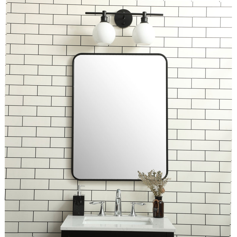 Miroir mural Sabine, 32 po x 24 po, Noir