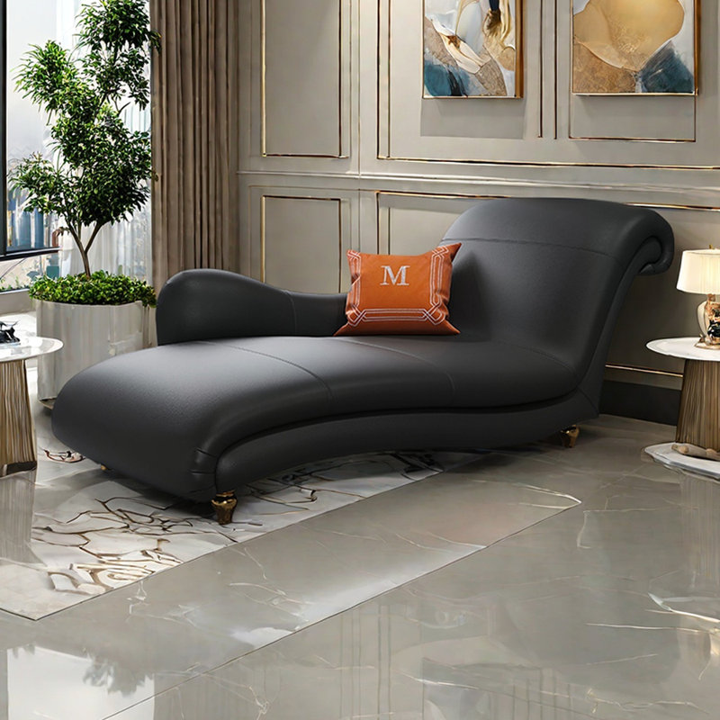 Méridiennes intérieures courbées Modern Minimalist, Orienté à droite, Noir