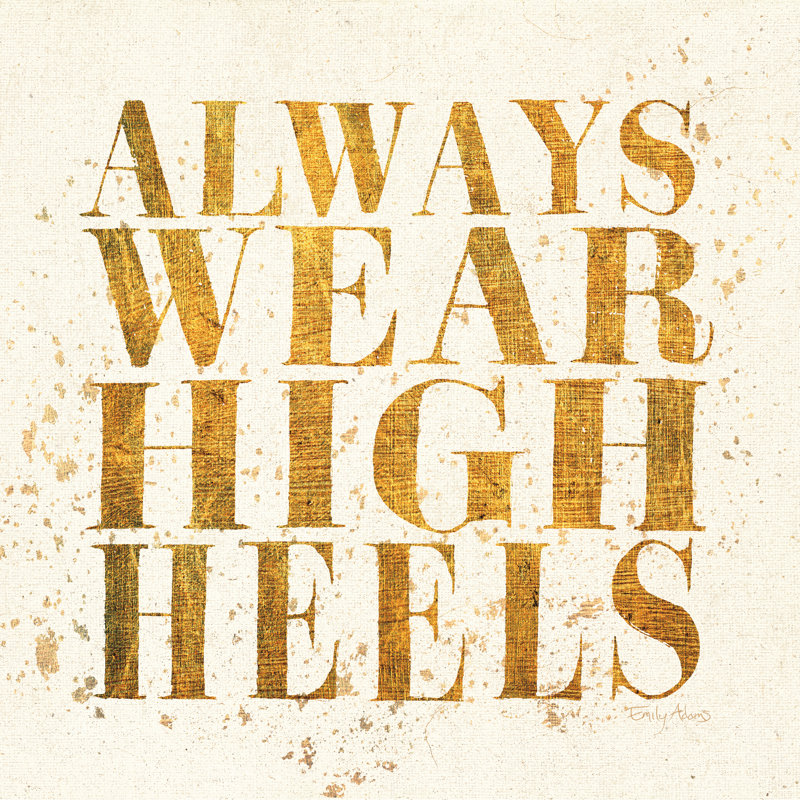 «Shoe Fetish Quotes II Light» par Emily Adams - Art textuel, H 30 po x l 30 po, No, Cadre flottant noir