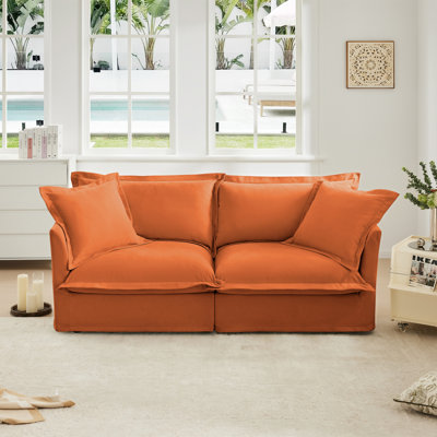 2-Seater Sofa With Upholstered Cushion For Living Room