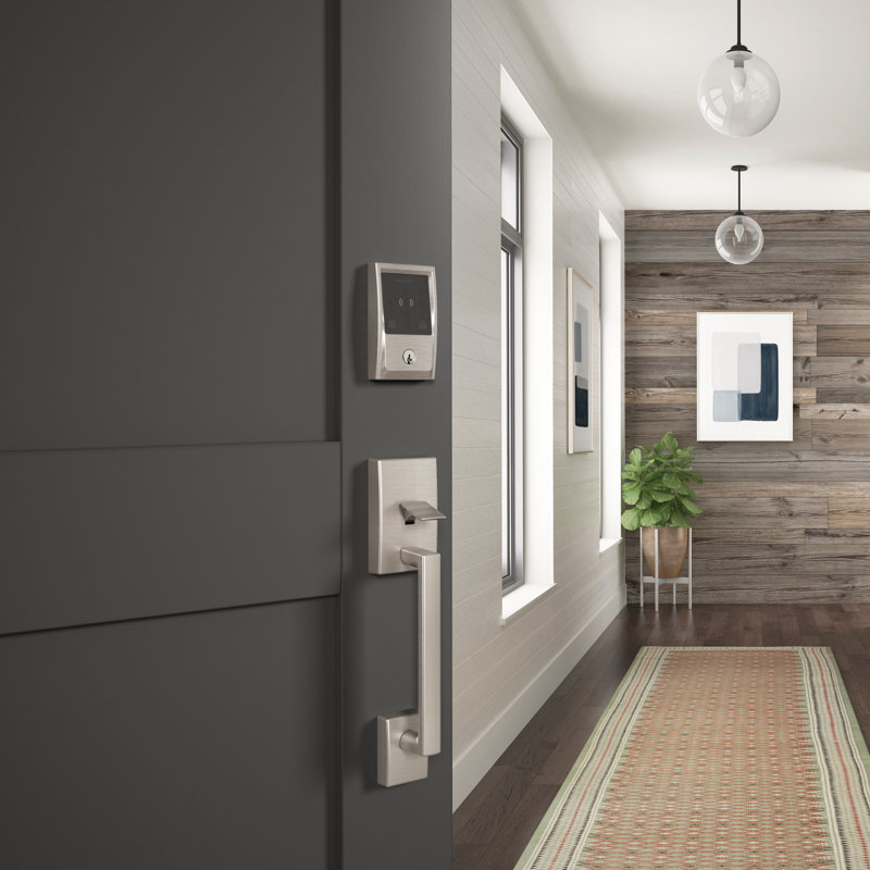 Encode Plus Smart Wifi Deadbolt With Century Trim, Satin Nickel