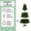 Arbre de Noël artificiel de 6 pi avec 490 pointes, branches, support à 4 pieds, assemblage facile, idéal pour la décoration de bureau, ignifuge classique en plastique, ornement personnalisé pour les Fêtes
