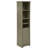 63.8" Tall Grey Bathroom Storage With 4 Adjustable Shelves & Laundry Basket. Stylish And Practical For Home Basements 64" Shelf Cabinet Hamper - Narrow Areas Construction