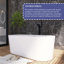 Baignoire de trempage autoportante 59 po en acrylique blanc lustré 59 po
