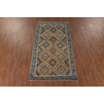 Tapis géométrique en laine rétro 5 x 10