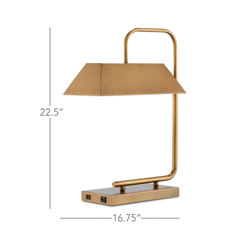 Hoxton Desk Table Lamp, Light Antique Brass
