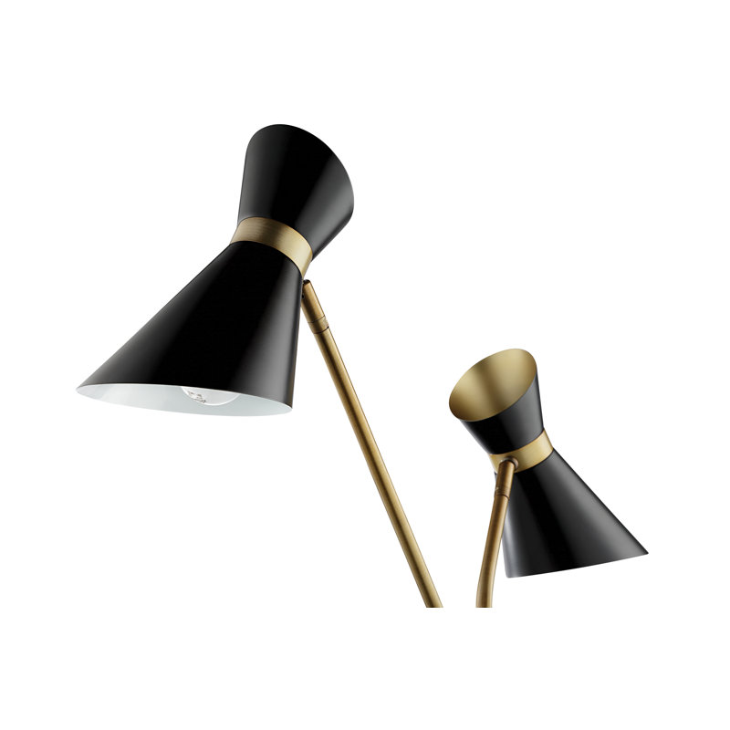 Lampe de travail sur pied 60 po Battell, Noir / Laiton