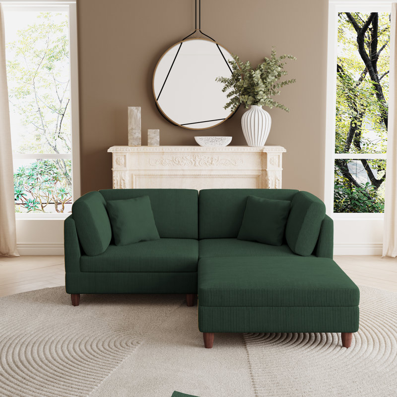 Seemab Modular Corner Sofa, Hunter Green