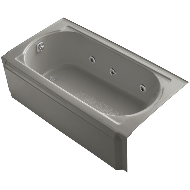 Memoirs Alcove 60" x 33.75" Whirpool Bathtub, Cashmere