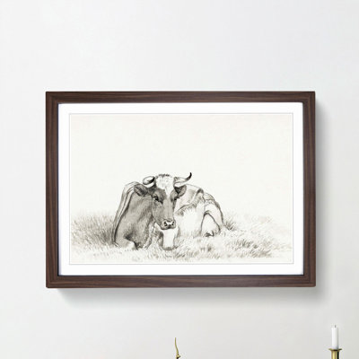 Peaceful Cow by Jean Bernard - Framed Print