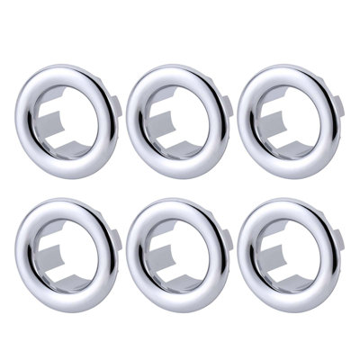 6Pcs Overflow Ring, Bathroom Sink Hole Trim Cover In Polished Chrome