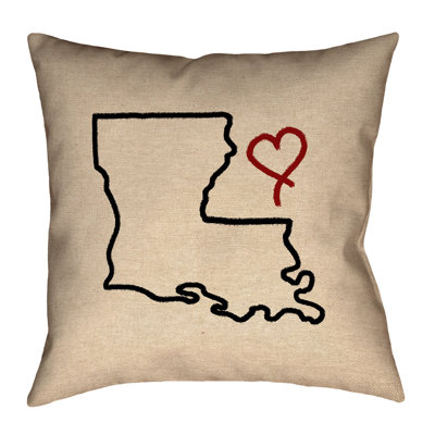 Katelyn Smith Louisiana Love Outline Double Sided Print Pillow