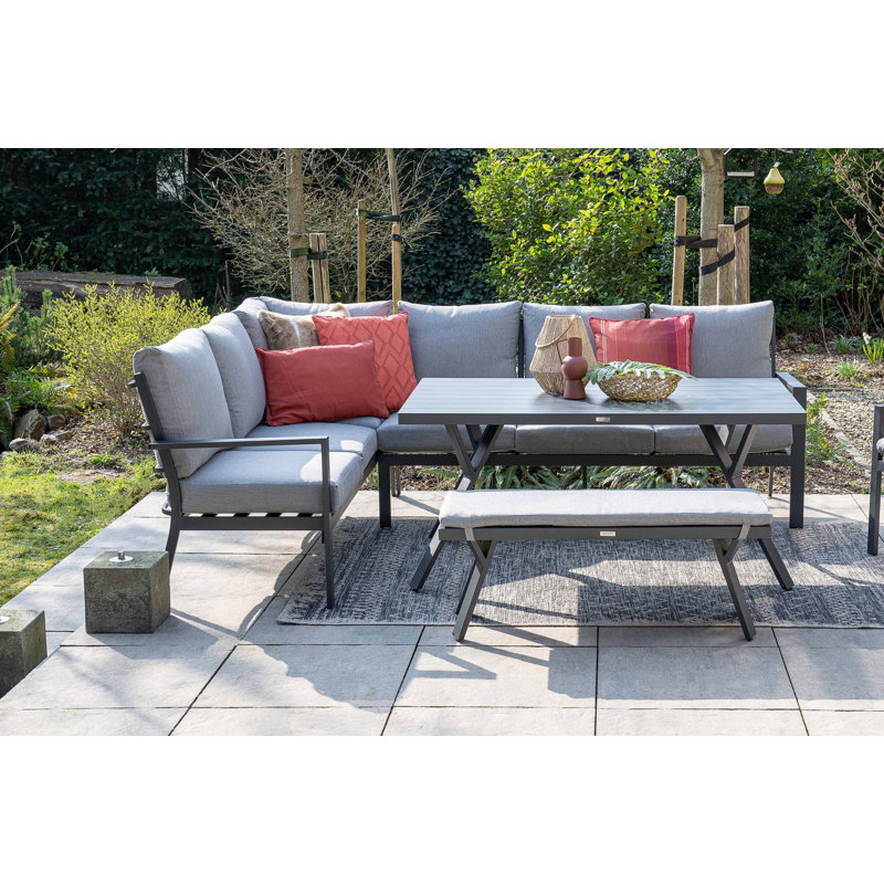 Cibecue Metal 6 - Person Seating Group with Cushions, Left Hand Facing