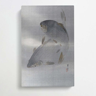 Carp Swimming by Watanabe Seitei - Wrapped Canvas Painting