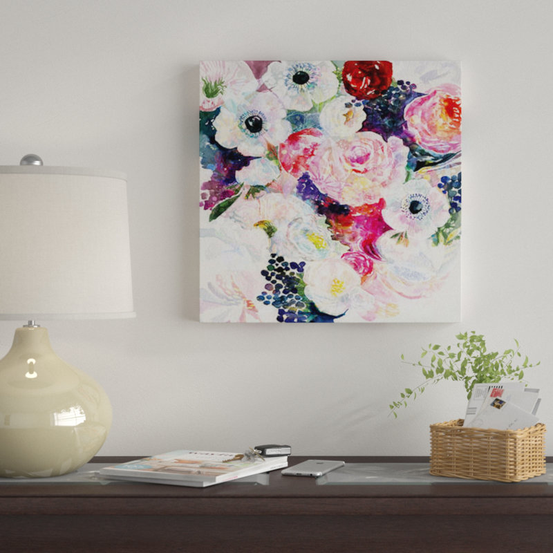 « abondance bouquet » par stéphanie corfee, impression sur toile, H 26 po x l 26 po x P 1,5 po, Toile encadrée noire