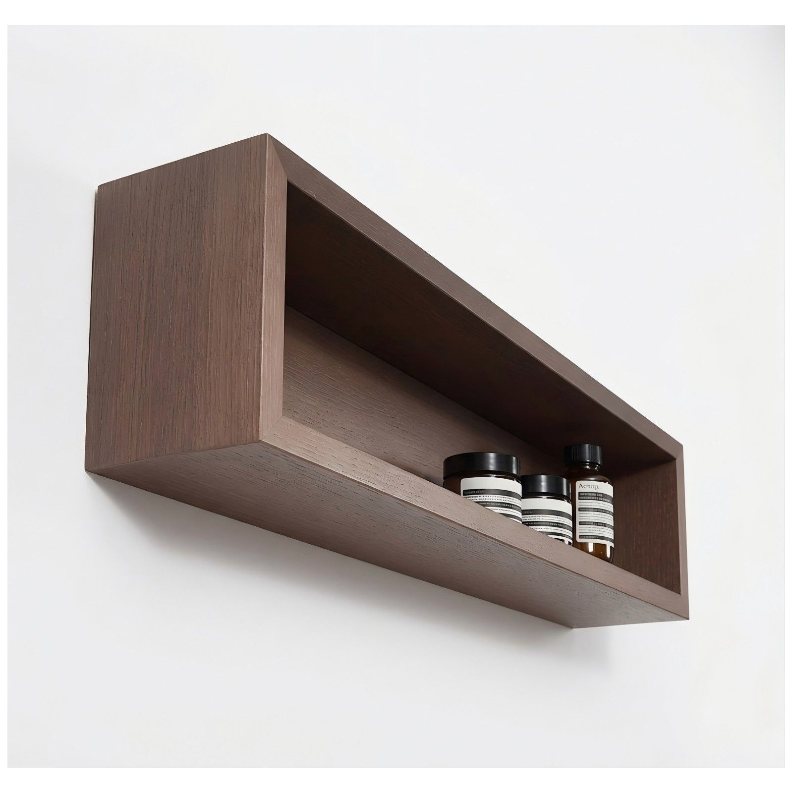 Wall Mounted Bathroom Shelves, Chestnut Oak