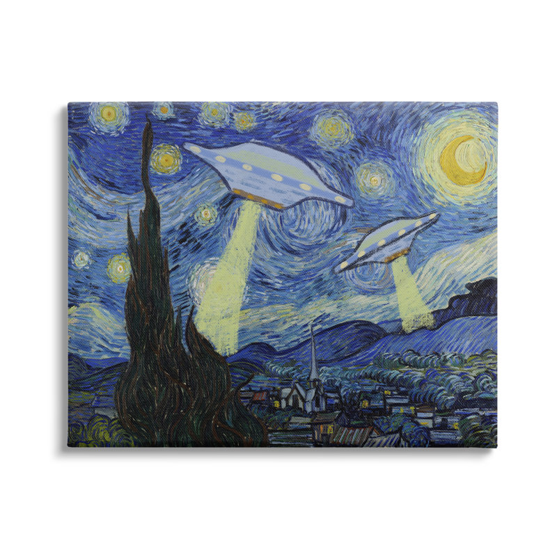 Aw-295-Canvas, nuit étoilée, OVNI exotiques classiques sur toile par Lil 'Rue, impression, H 24 po x l 30 po x P 1,5 po