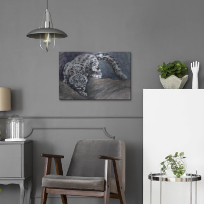 Art mural en métal, «Stalking Snow Leopard Cub» par Robert Campbell, Millwood Pines, 36 po x 24 po