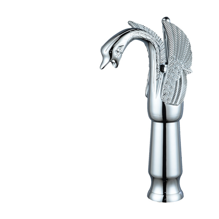 Swan Faucet Copper Single Handle Single Hole Matching Pop Up Drain Without Overflow Stopper And Supply Line Vessel Sink Faucet Lavatory Basin Vanity Mixer Tap Lead-Free