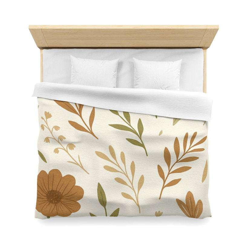 Microfiber Duvet Cover Boho Style, Design 55, White, King Duvet Cover