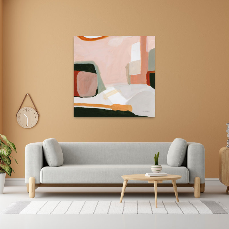 Contemporary Earthen With Abstract Black Art, 48" H x 48" W