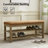 Upholstered Storage Bench with 2-Tier Shoe Rack-2009229107