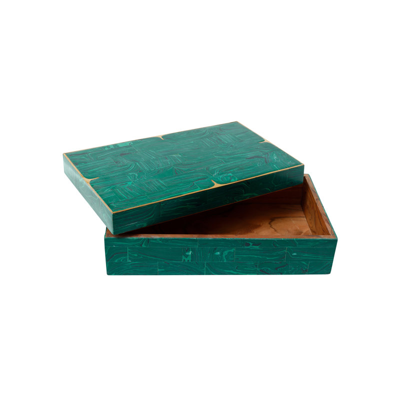 Orin Decorative Box, Green/Gold
