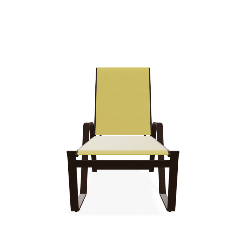 Chaise longue inclinable Holna, Kona texturé, Jaune 43D