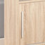 Buffet à buffet avec portes coulissantes et poignées en métal à quatre tablettes-1878637748