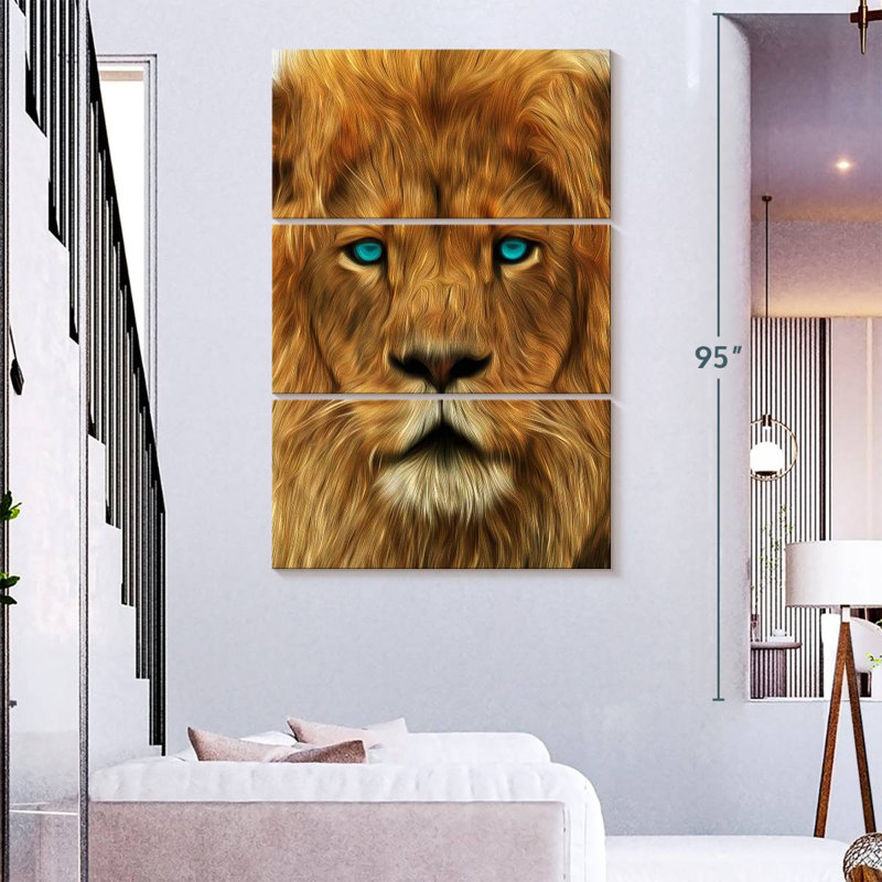 Brampt Lion Gaze, 74" H x 48" W