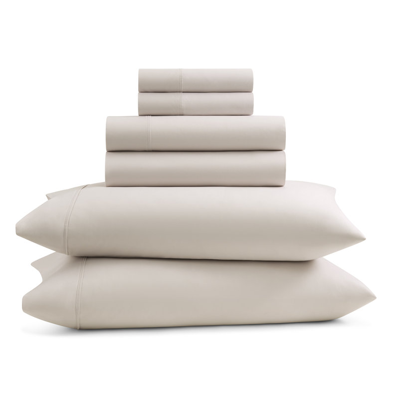 GAIAM Microfiber Cooling Wrinkle-Resistant Sheet Set, California King Sheet Set with 4 Pillowcases, Silver Cloud