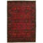 Tapis unique en laine noué à la main style Esari Turkoman des années 2010 de 4 pi 3 po x 6 pi 4 po rouge Andrek