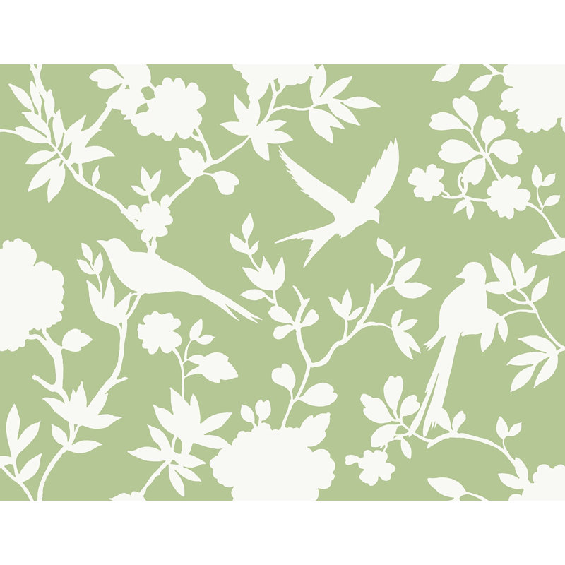 Floral Wallpaper Roll, Green