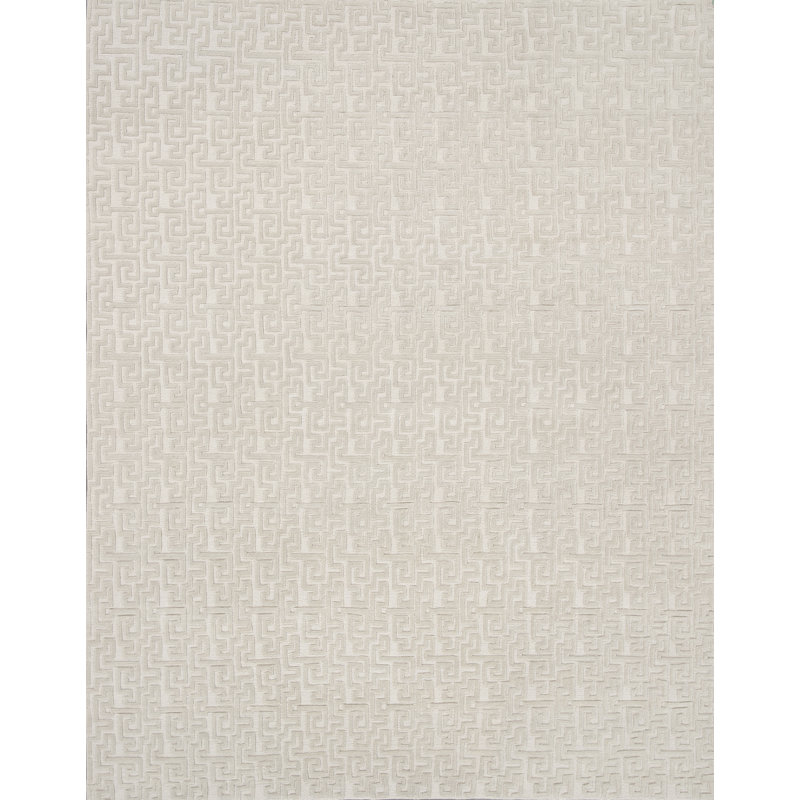 Contemporary Hand Knotted Wool Area Rug, Rectangle 5' x 7'