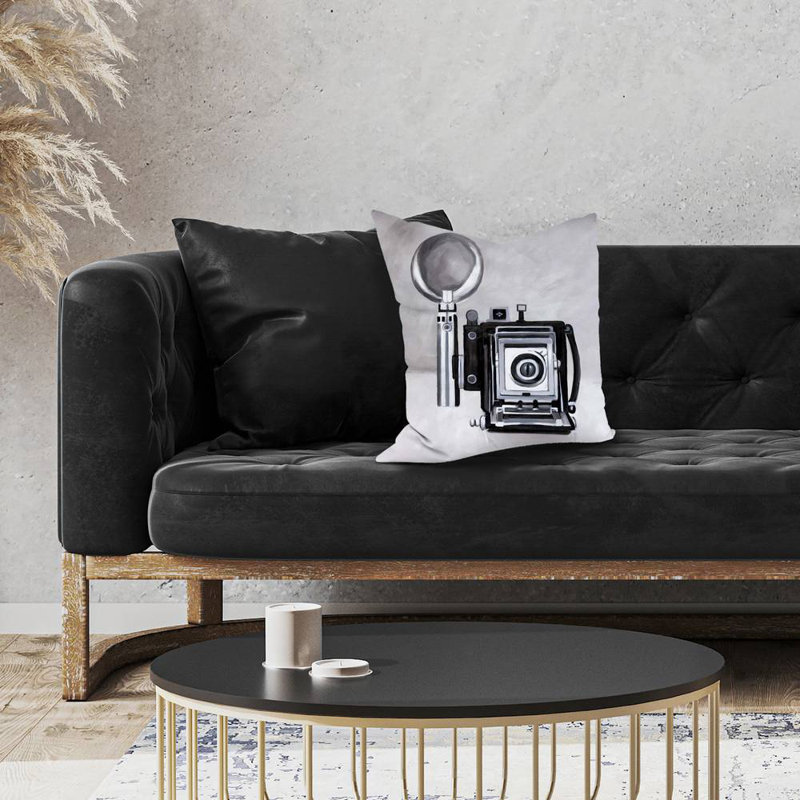 Antique camera - 18"x18" Throw pillow - Poly twill - Print on demand