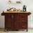 Rolling Kitchen Island With Ample Drawer Space And Foldable Countertop, Brown Open Spice Rack 2 Brake Wheels,-905711696