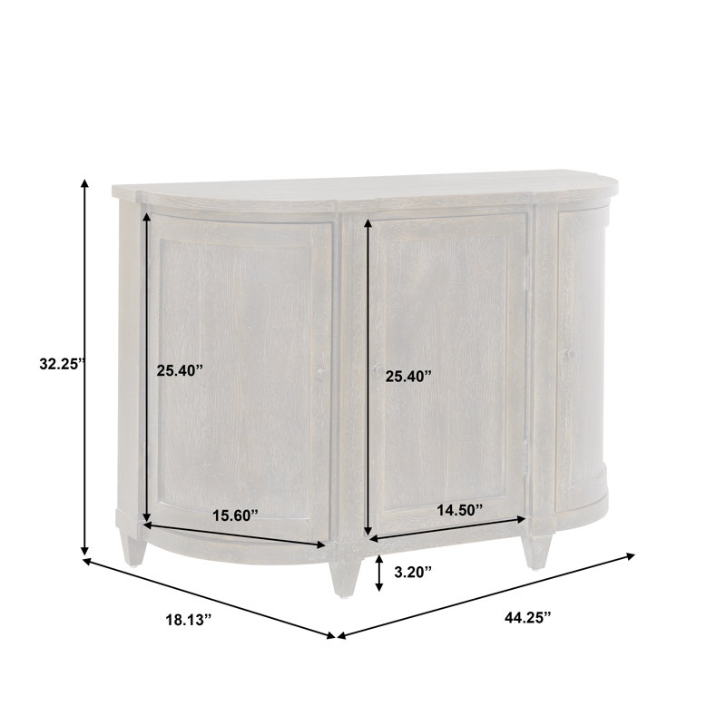 Commode d'appoint courbée 3 portes
