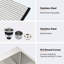 Heat 30 In Stainless Steel Kitchen Sink With Spacious Basin & 3.5" Drain Rust Basket Strainer Coating