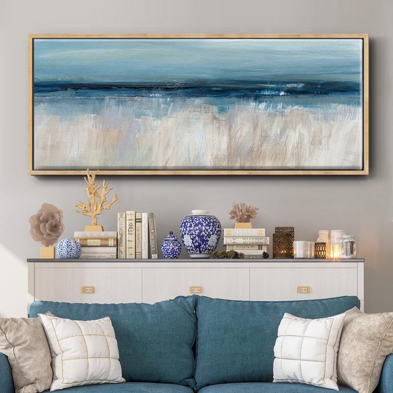 Abstract Sky- Framed Canvas, 24" H x 60" W