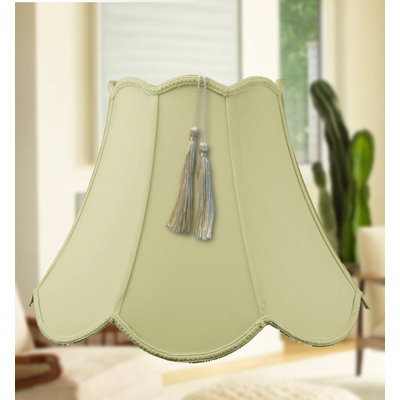 Abat-jour cloche de 13 po x 18 po en soie/chantoung (araignée) en coquille d’œuf