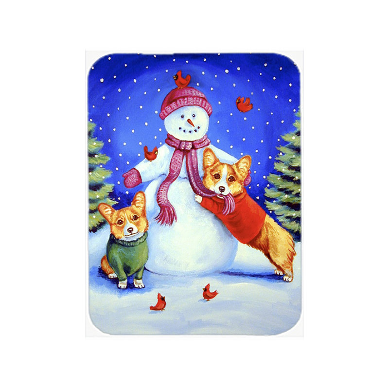 Niam with Corgi Glass Cutting Board