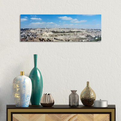 Ariel View Of The Western Wall, Jerusalem, Israel by Panoramic Images - Wrapped Canvas Panoramic Gallery-Wrapped Canvas Giclée