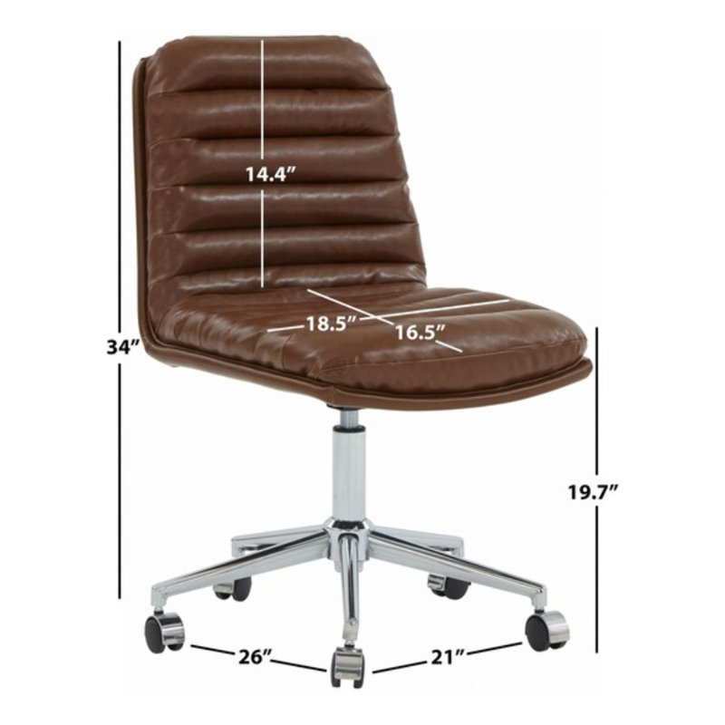 Chaise de bureau en similicuir, Brun