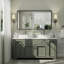 Aevar Tempered Glass and Aluminum Alloy Framed French Cleat Mounted Wall Mirror with 5-Year Warranty-422919938-409025055